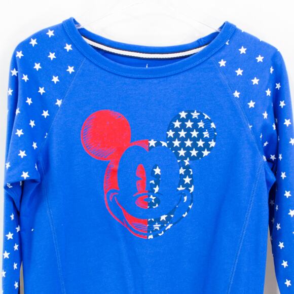 DISNEY Blue Stars Patriotic Mickey Round Neck Pullover Sweater - Picture 3 of 9
